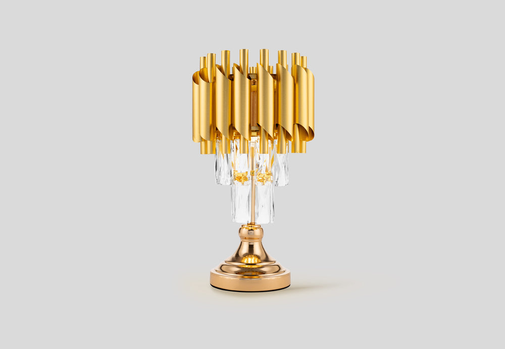 Opulent Noir Crystal Lamp