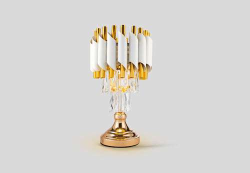 Opulent Noir Crystal Lamp